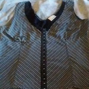 Women's corset black and white striped tank